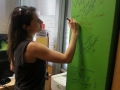 Laurie signing East Coast Radio wall